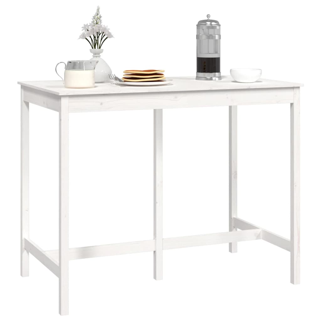 Bartafel 140x80x110 cm massief grenenhout wit