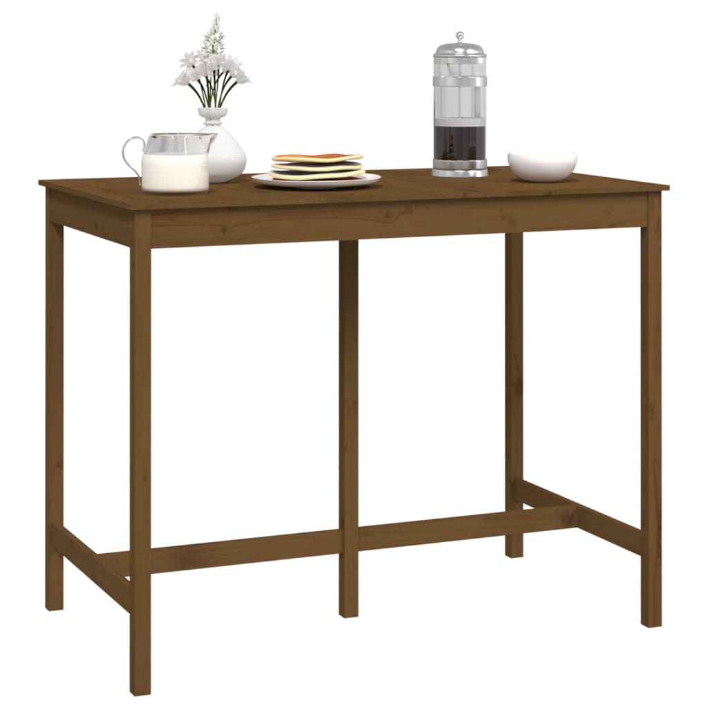 Bartafel 140x80x110 cm massief grenenhout honingbruin