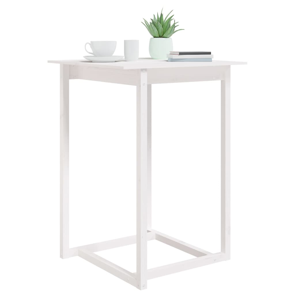 Bartafel 80x80x110 cm massief grenenhout wit