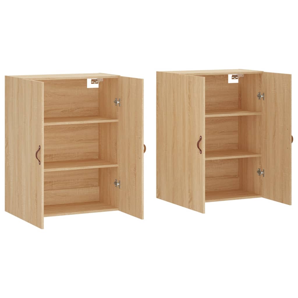 Hangkasten 2 st 69,5x34x90 cm sonoma eikenkleurig