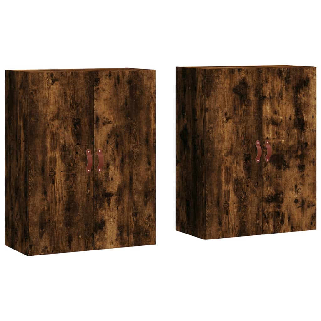 Hangkasten 2 st 69,5x34x90 cm gerookt eikenkleurig