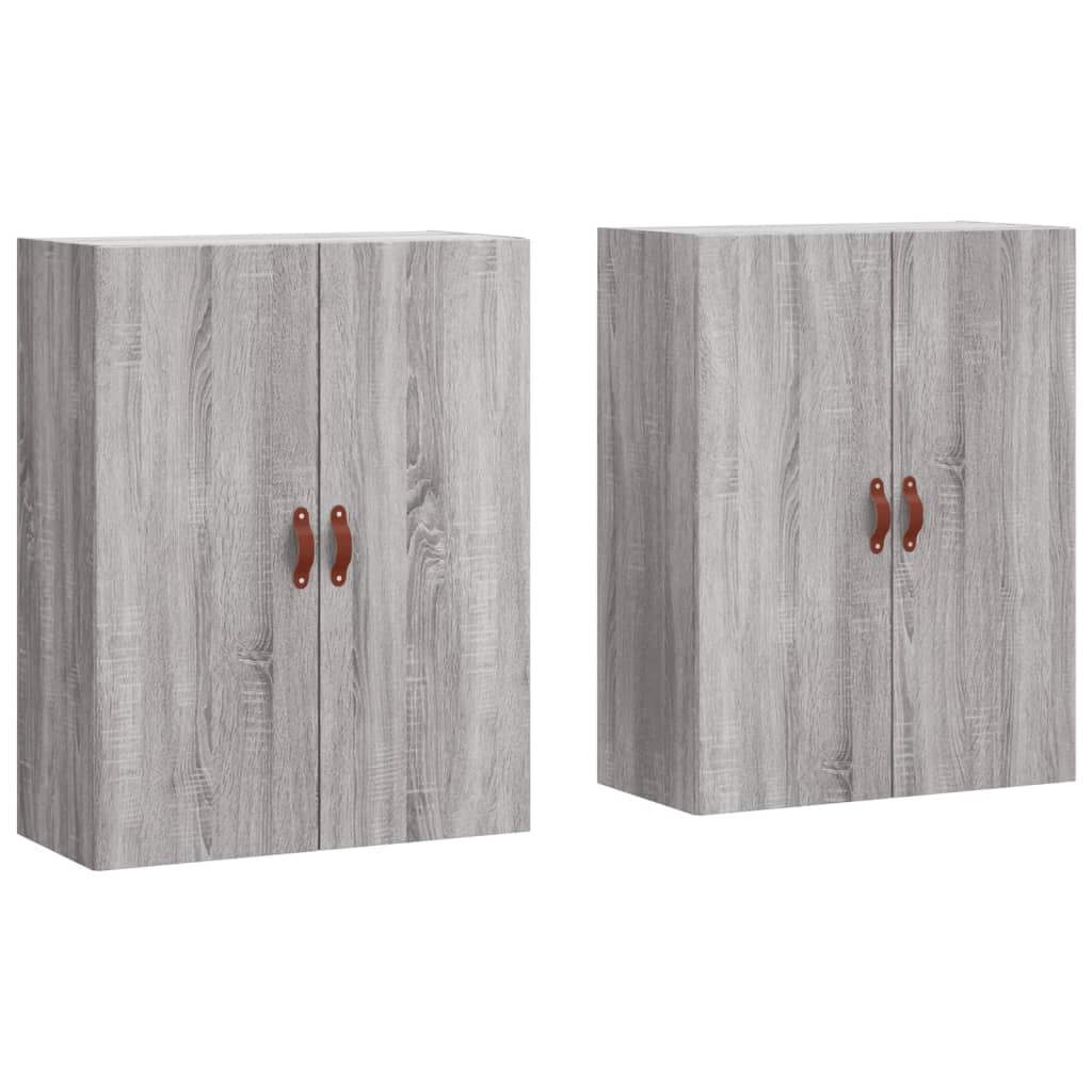 Hangkasten 2 st 69,5x34x90 cm grijs sonoma eikenkleurig
