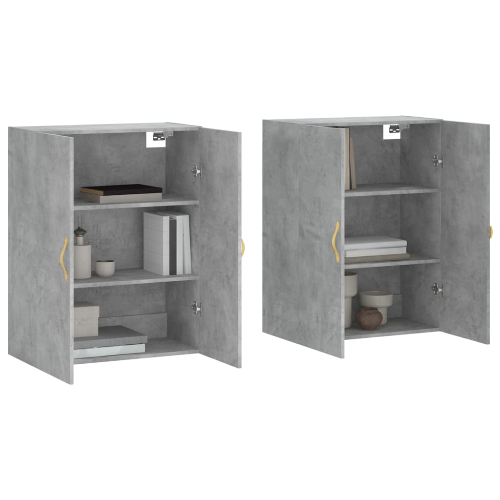 Hangkasten 2 st 69,5x34x90 cm betongrijs