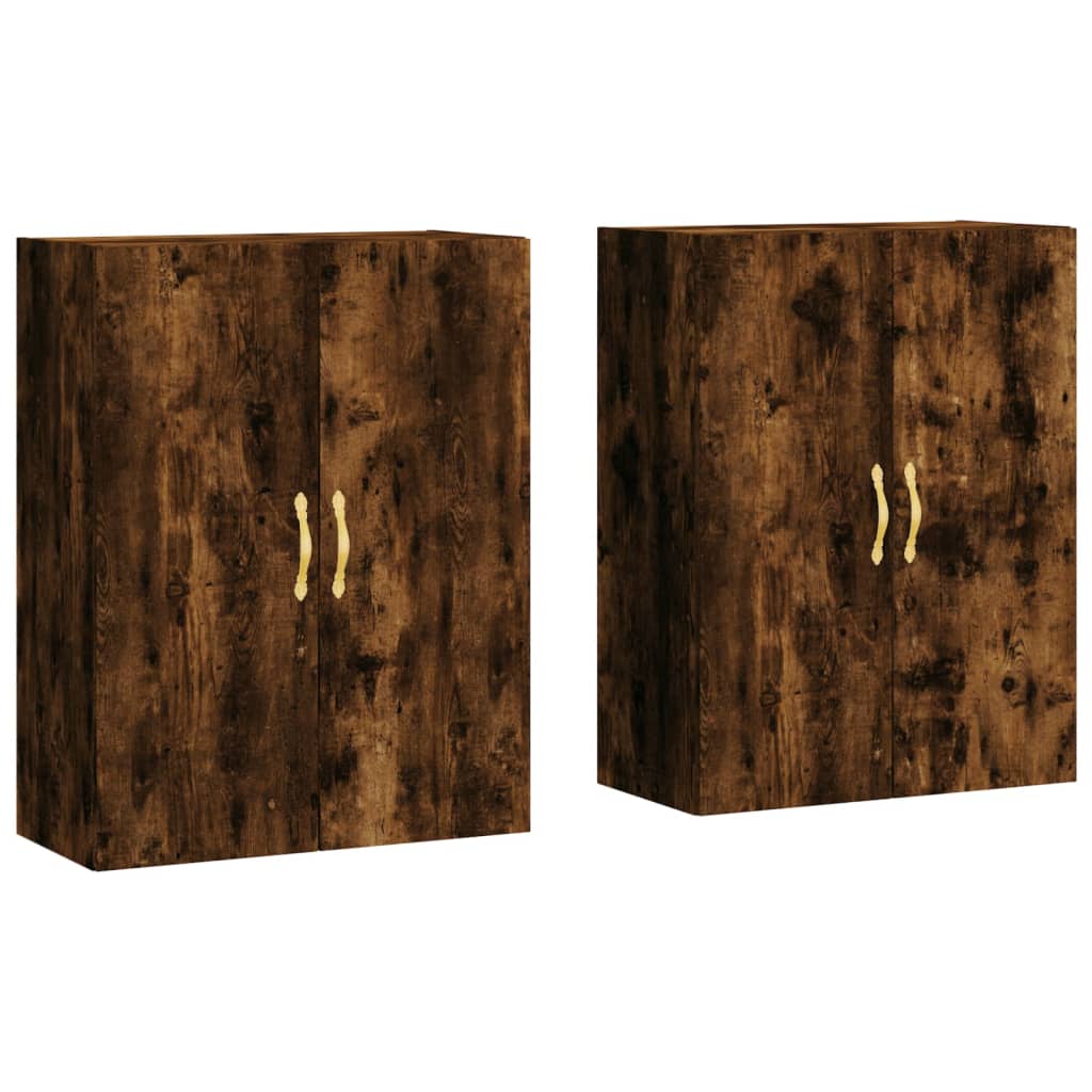 Hangkasten 2 st 69,5x34x90 cm gerookt eikenkleurig