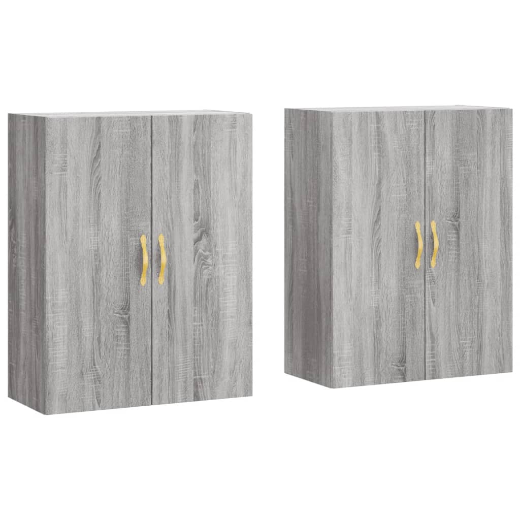 Hangkasten 2 st 69,5x34x90 cm grijs sonoma eikenkleurig
