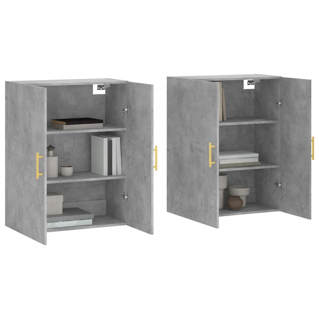 Hangkasten 2 st 69,5x34x90 cm betongrijs