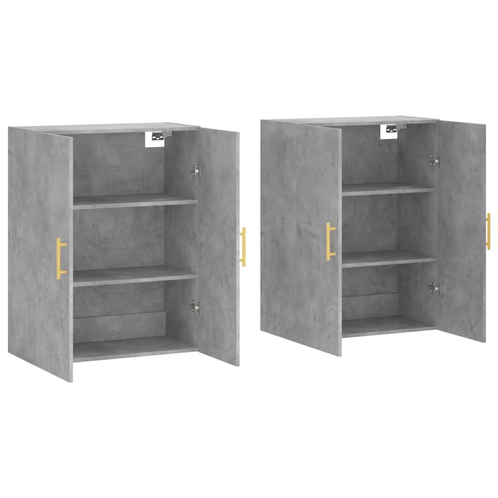 Hangkasten 2 st 69,5x34x90 cm betongrijs