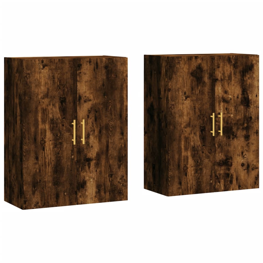 Hangkasten 2 st 69,5x34x90 cm gerookt eikenkleurig