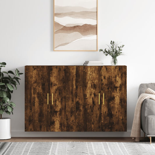 Hangkasten 2 st 69,5x34x90 cm gerookt eikenkleurig