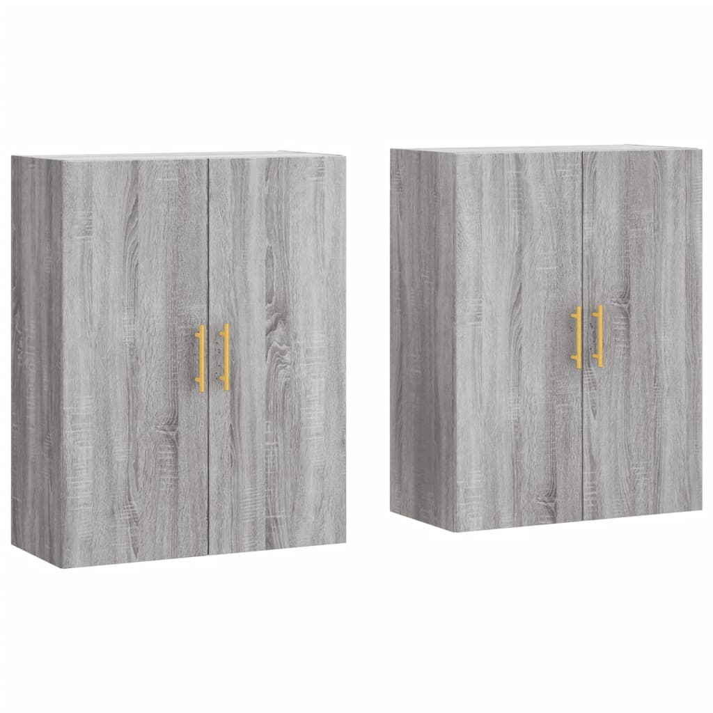 Hangkasten 2 st 69,5x34x90 cm grijs sonoma eikenkleurig
