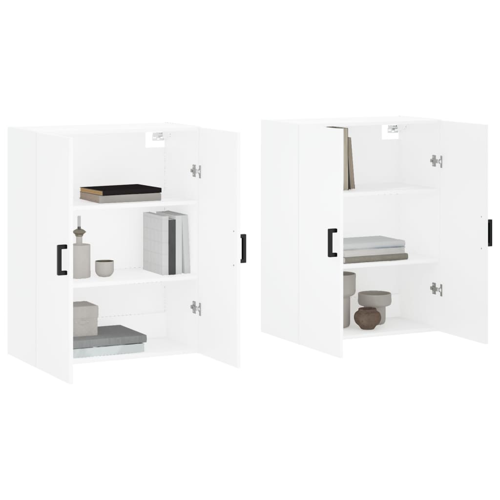 Hangkasten 2 st 69,5x34x90 cm wit