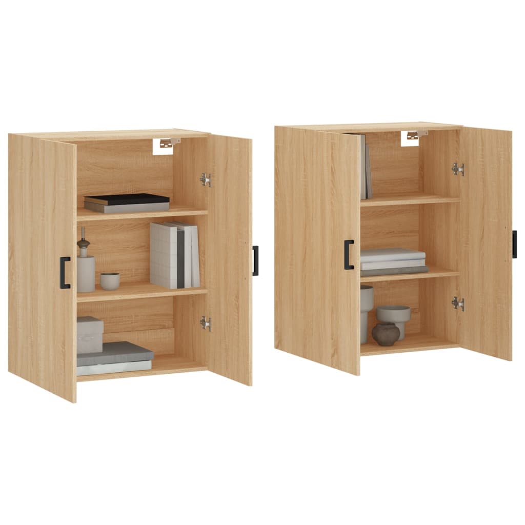 Hangkasten 2 st 69,5x34x90 cm sonoma eikenkleurig