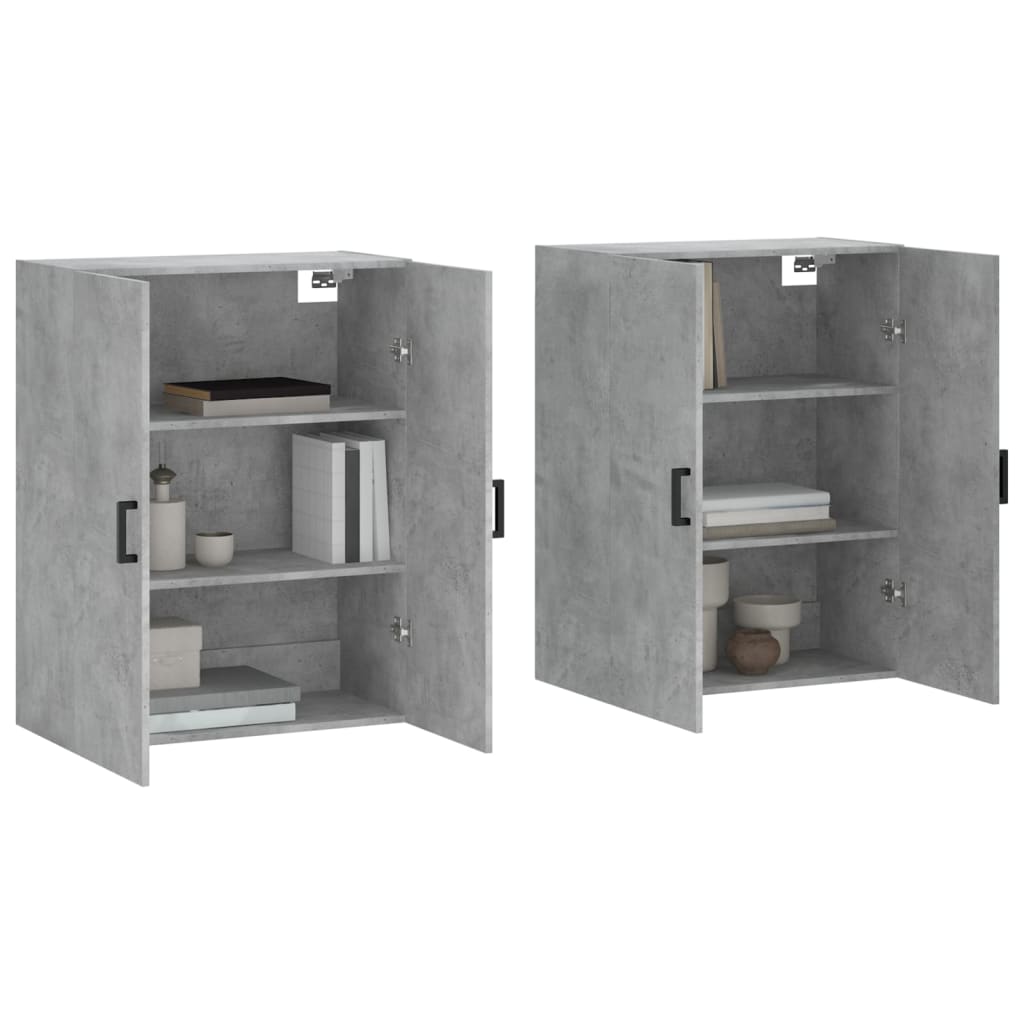 Hangkasten 2 st 69,5x34x90 cm betongrijs