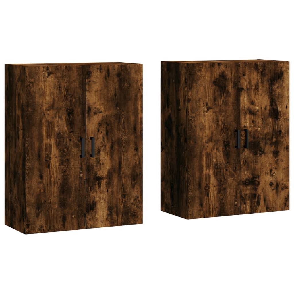 Hangkasten 2 st 69,5x34x90 cm gerookt eikenkleurig