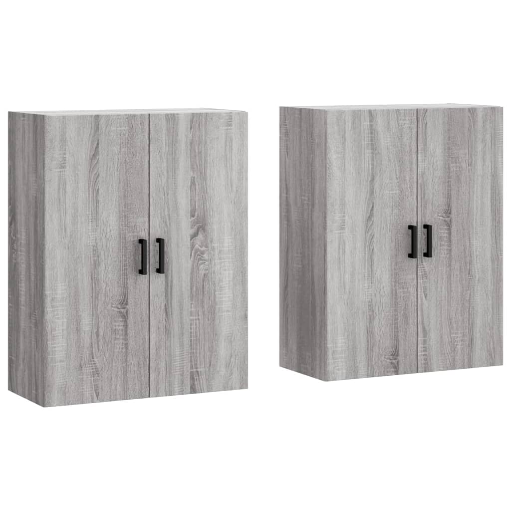 Hangkasten 2 st 69,5x34x90 cm grijs sonoma eikenkleurig