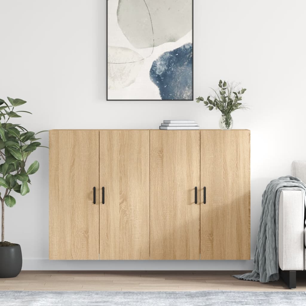 Hangkasten 2 st 69,5x34x90 cm sonoma eikenkleurig