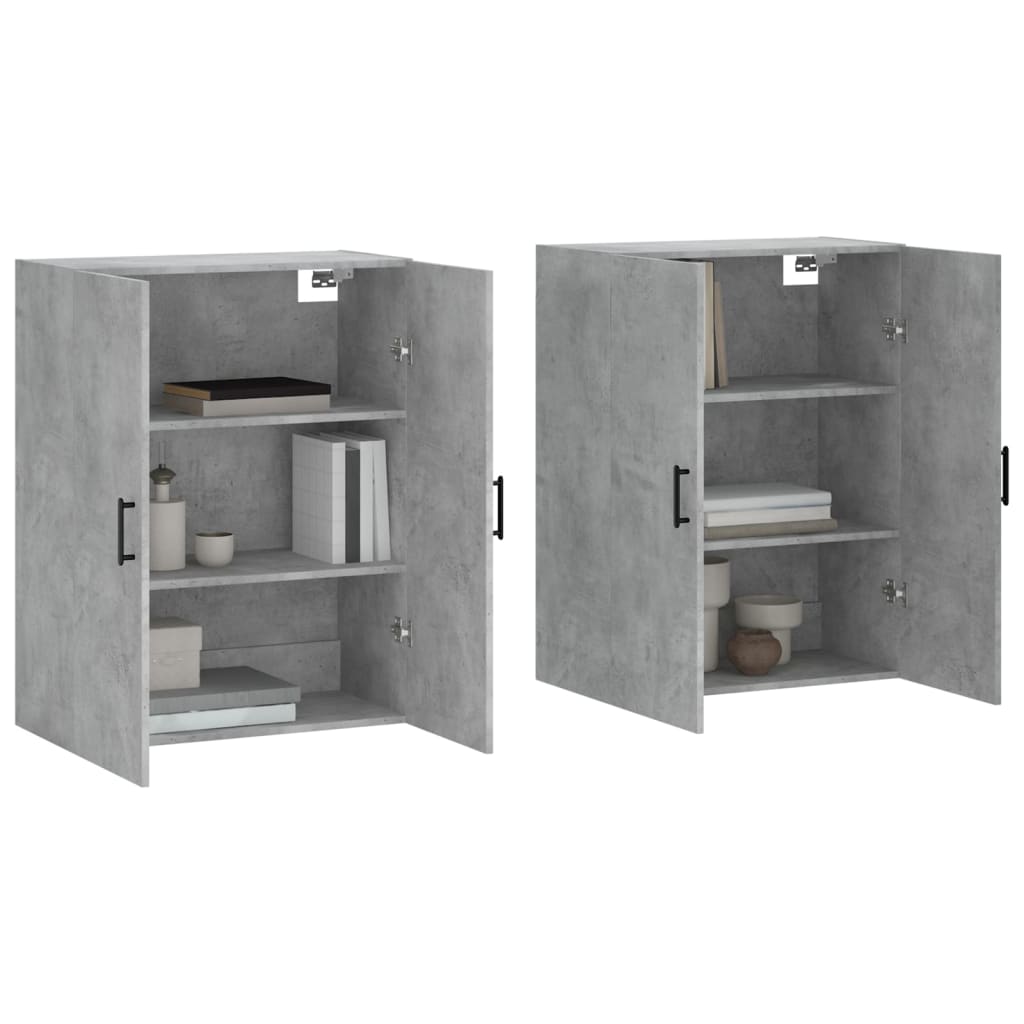Hangkasten 2 st 69,5x34x90 cm betongrijs