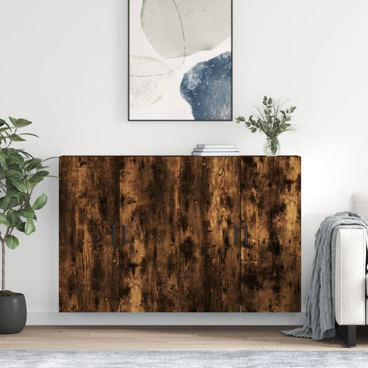 Hangkasten 2 st 69,5x34x90 cm gerookt eikenkleurig