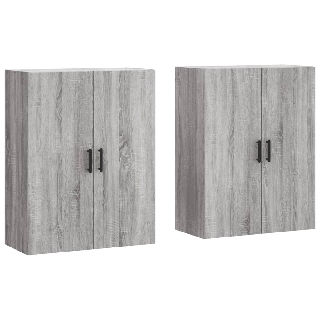 Hangkasten 2 st 69,5x34x90 cm grijs sonoma eikenkleurig
