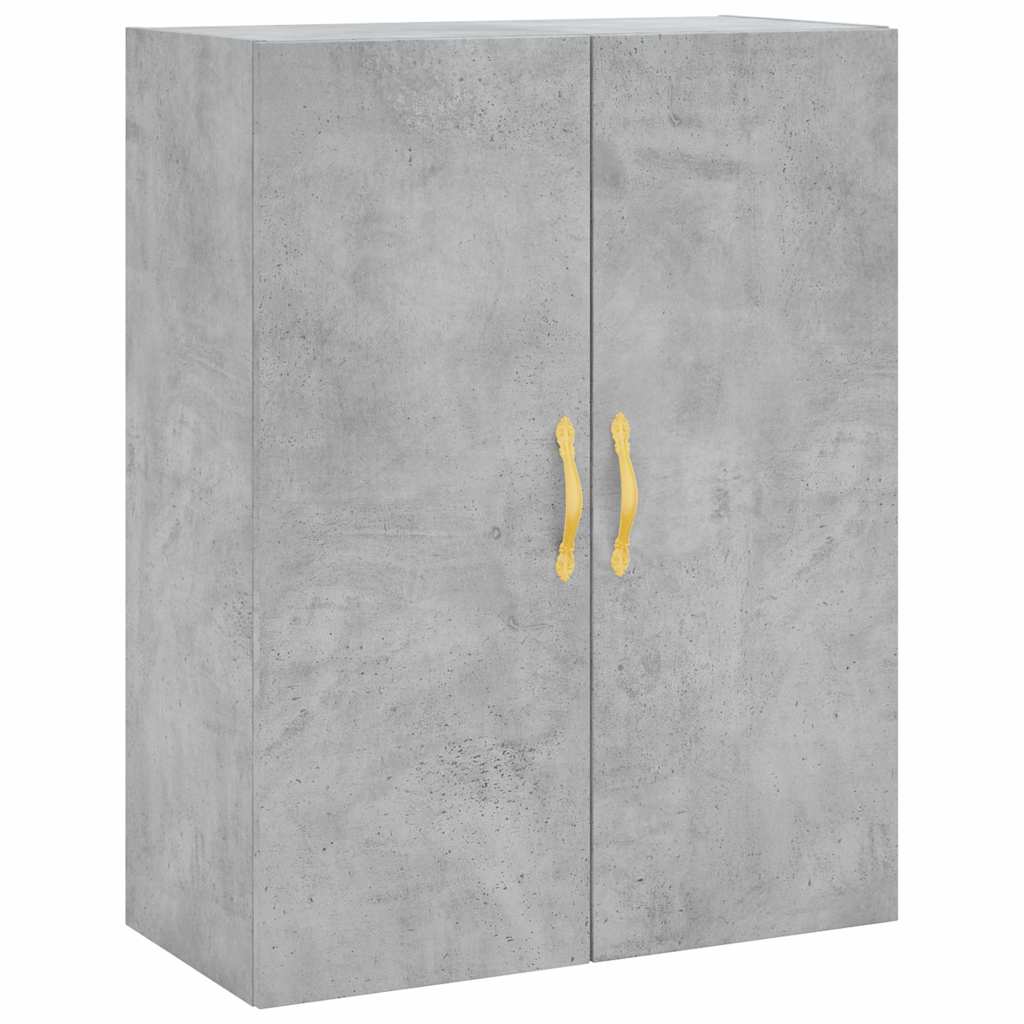 Hoge kast 69,5x34x180 cm bewerkt hout betongrijs