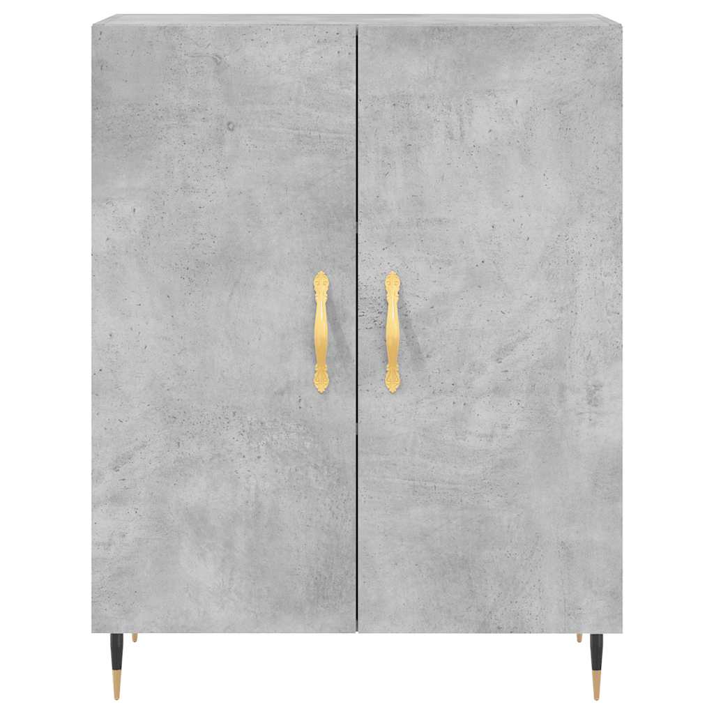 Hoge kast 69,5x34x180 cm bewerkt hout betongrijs