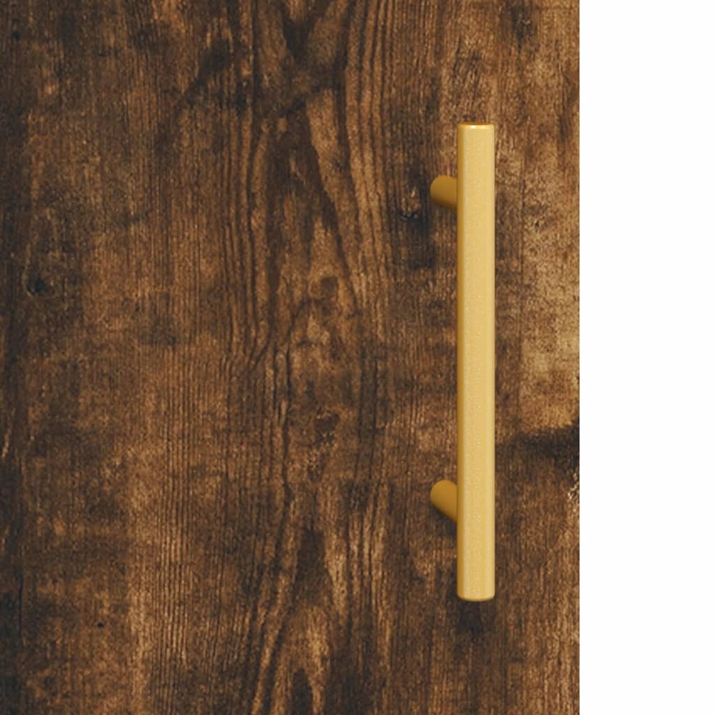 Hoge kast 69,5x34x180 cm bewerkt hout gerookt eikenkleurig