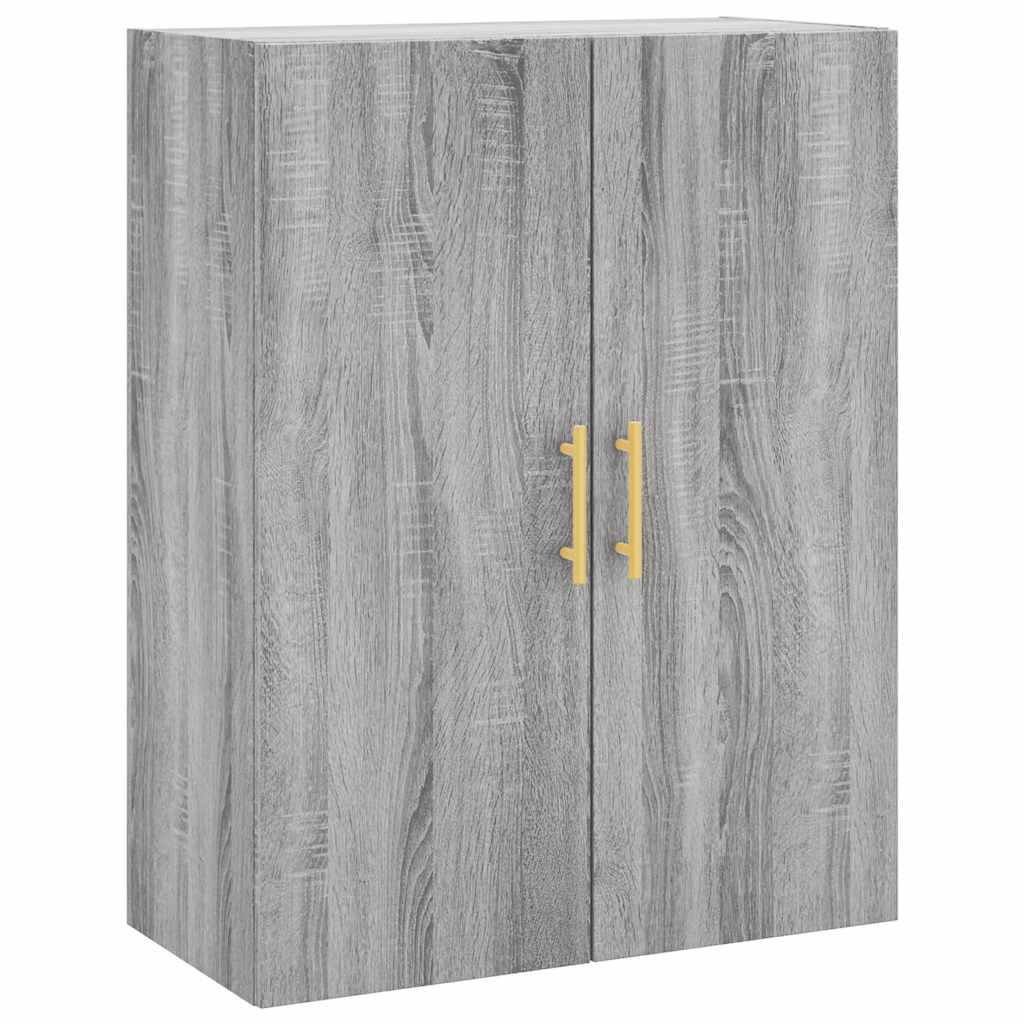 Hoge kast 69,5x34x180 cm bewerkt hout grijs sonoma eikenkleurig