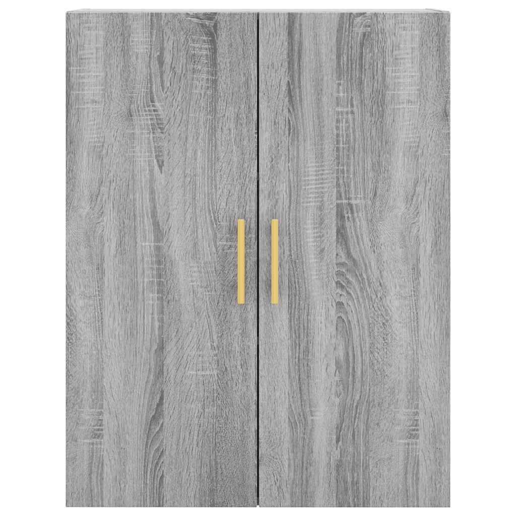 Hoge kast 69,5x34x180 cm bewerkt hout grijs sonoma eikenkleurig