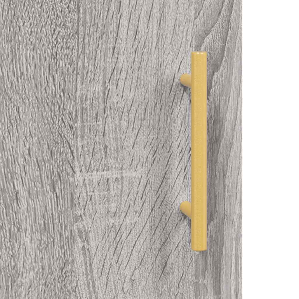 Hoge kast 69,5x34x180 cm bewerkt hout grijs sonoma eikenkleurig