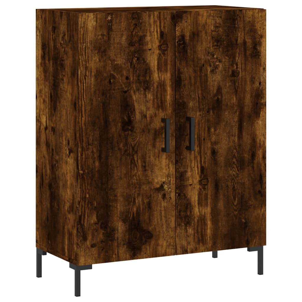 Hoge kast 69,5x34x180 cm bewerkt hout gerookt eikenkleurig