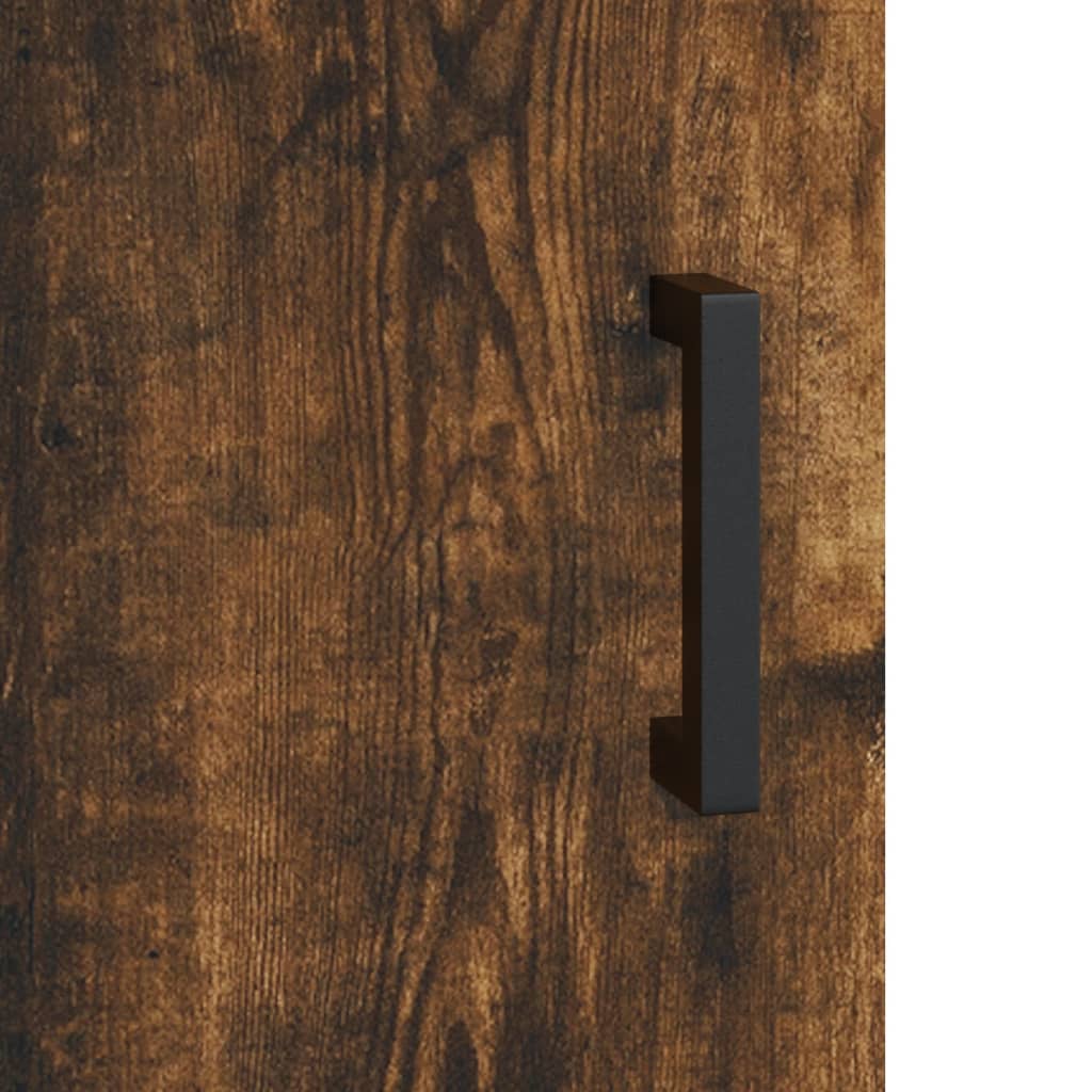 Hoge kast 69,5x34x180 cm bewerkt hout gerookt eikenkleurig