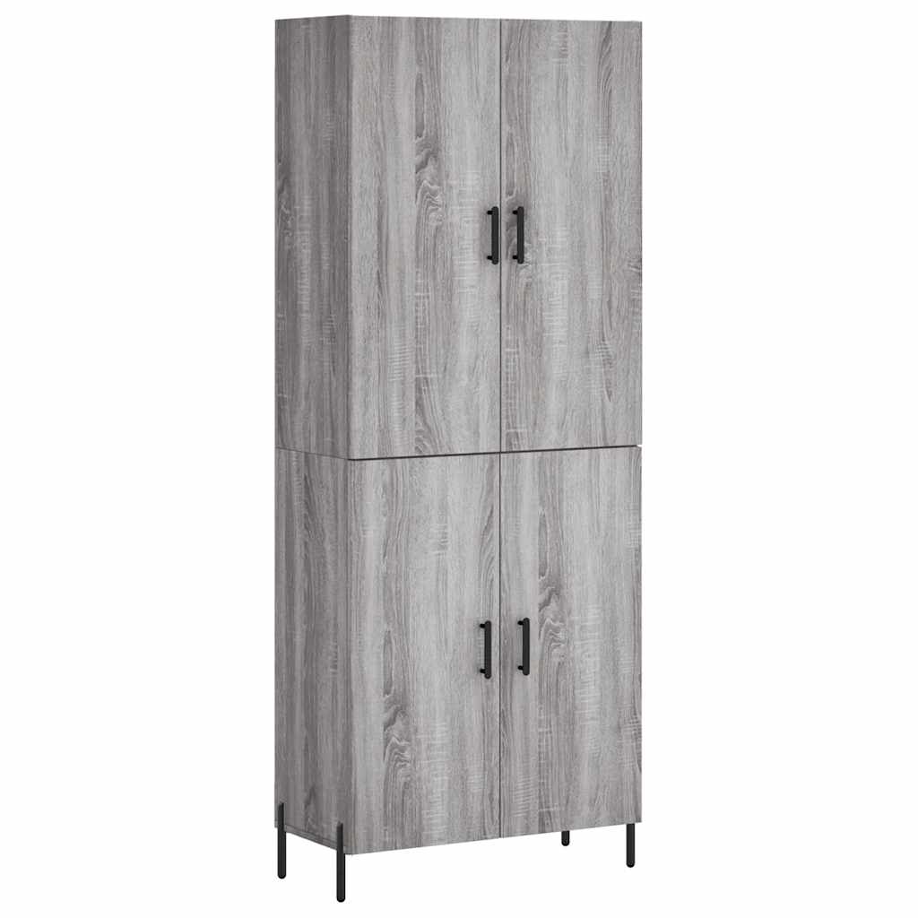 Hoge kast 69,5x34x180 cm bewerkt hout grijs sonoma eikenkleurig