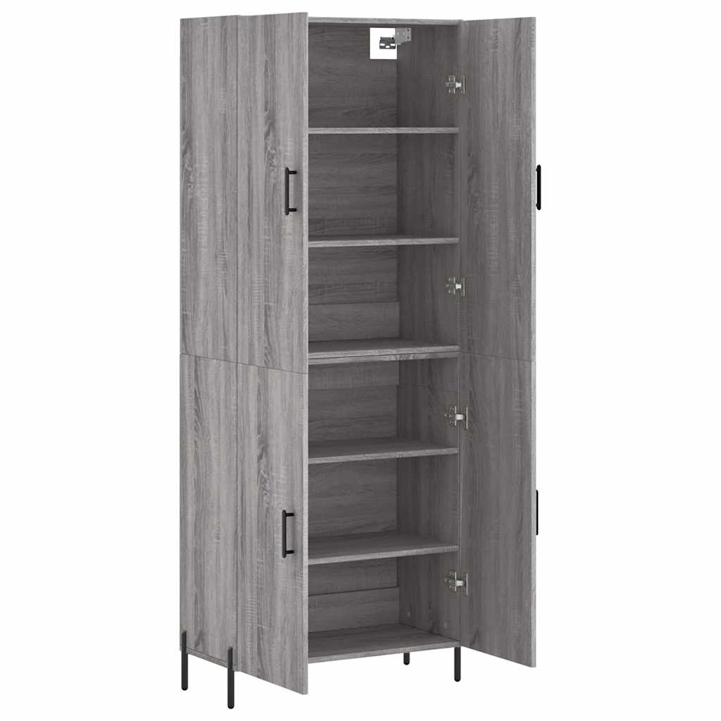 Hoge kast 69,5x34x180 cm bewerkt hout grijs sonoma eikenkleurig