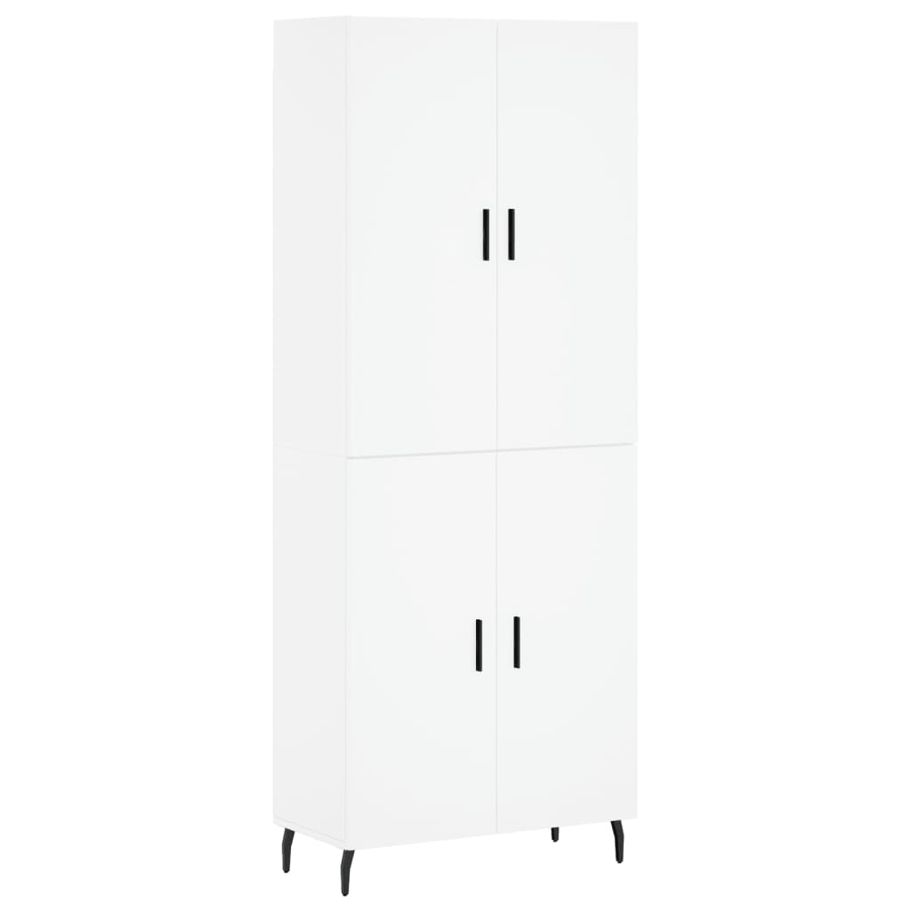 Hoge kast 69,5x34x180 cm bewerkt hout wit
