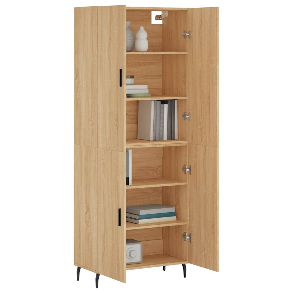 Hoge kast 69,5x34x180 cm bewerkt hout sonoma eikenkleurig