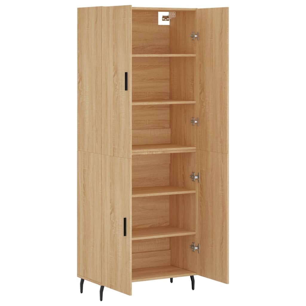 Hoge kast 69,5x34x180 cm bewerkt hout sonoma eikenkleurig