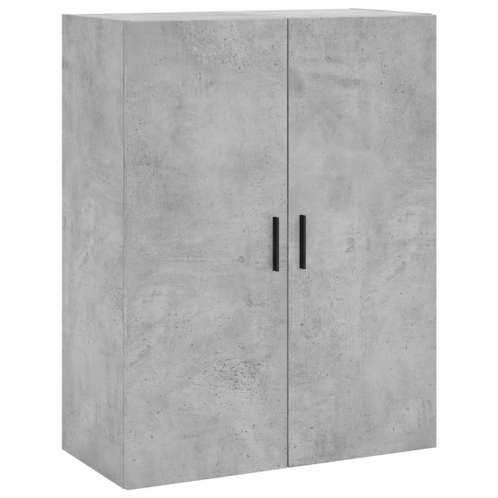 Hoge kast 69,5x34x180 cm bewerkt hout betongrijs