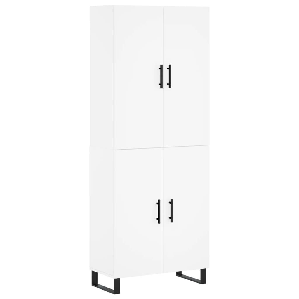 Hoge kast 69,5x34x180 cm bewerkt hout wit