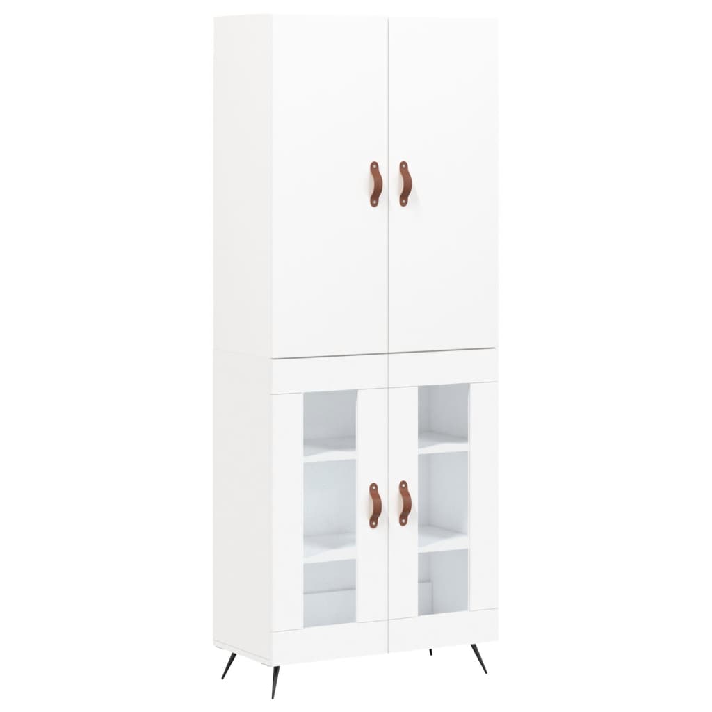Hoge kast 69,5x34x180 cm bewerkt hout wit