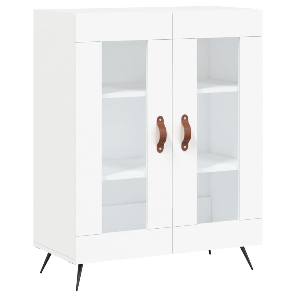 Hoge kast 69,5x34x180 cm bewerkt hout wit