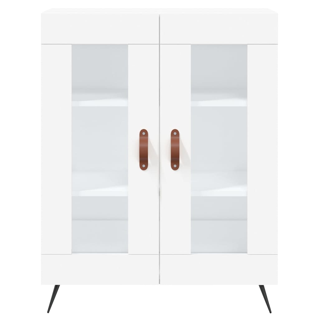 Hoge kast 69,5x34x180 cm bewerkt hout wit