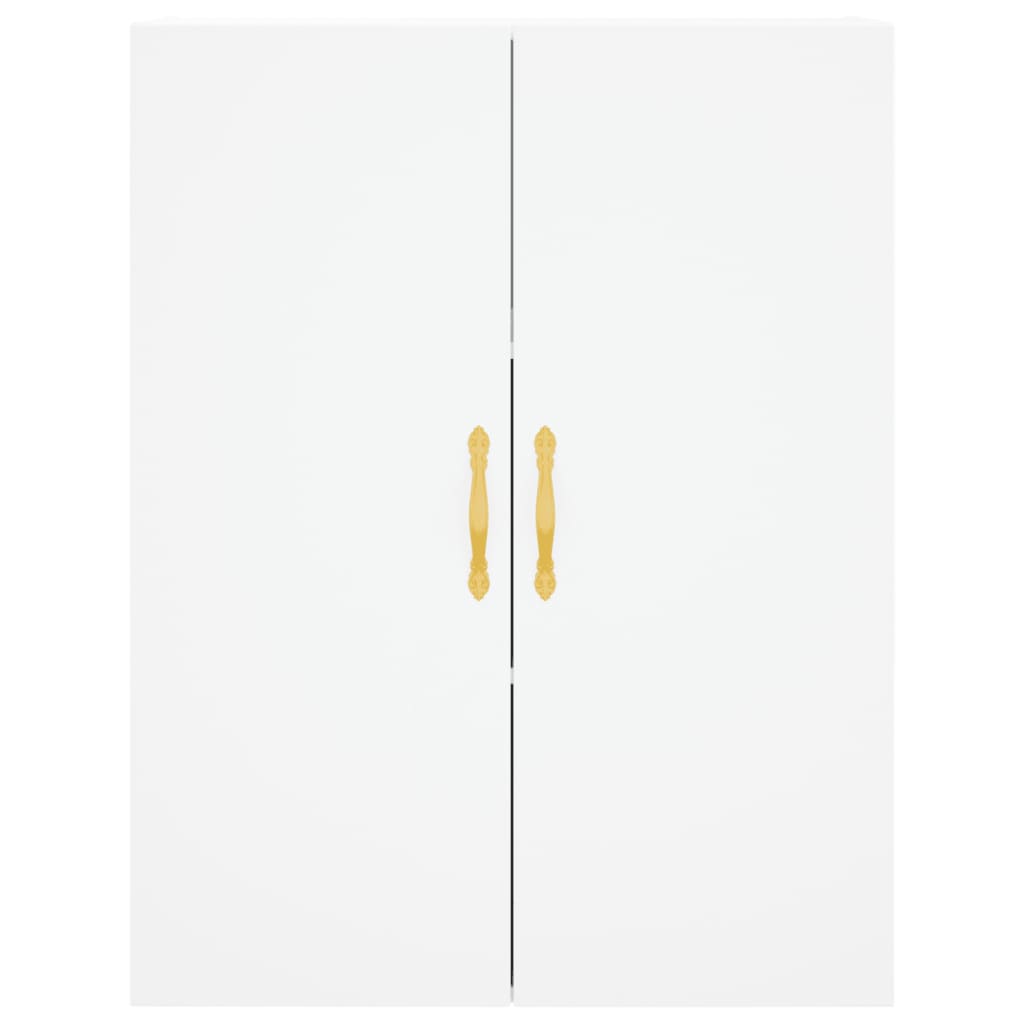 Hoge kast 69,5x34x180 cm bewerkt hout wit