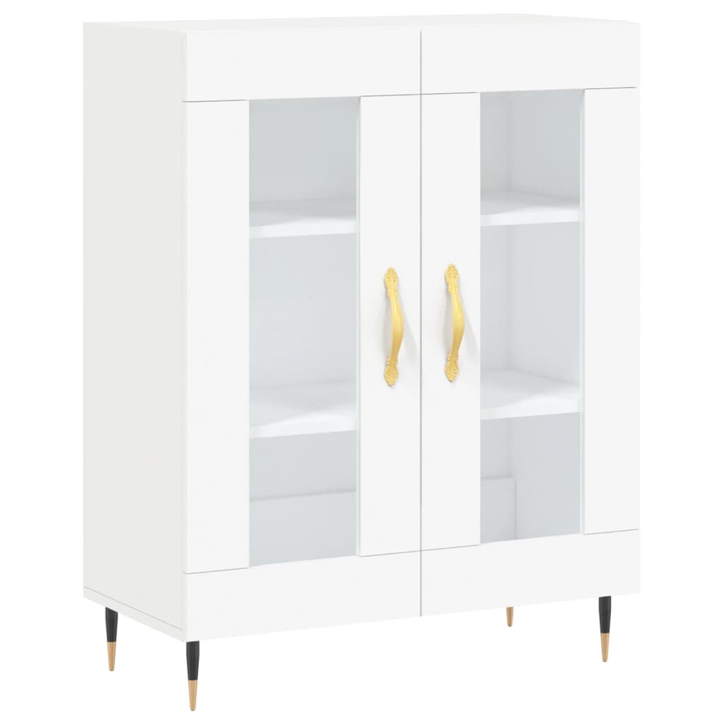 Hoge kast 69,5x34x180 cm bewerkt hout wit
