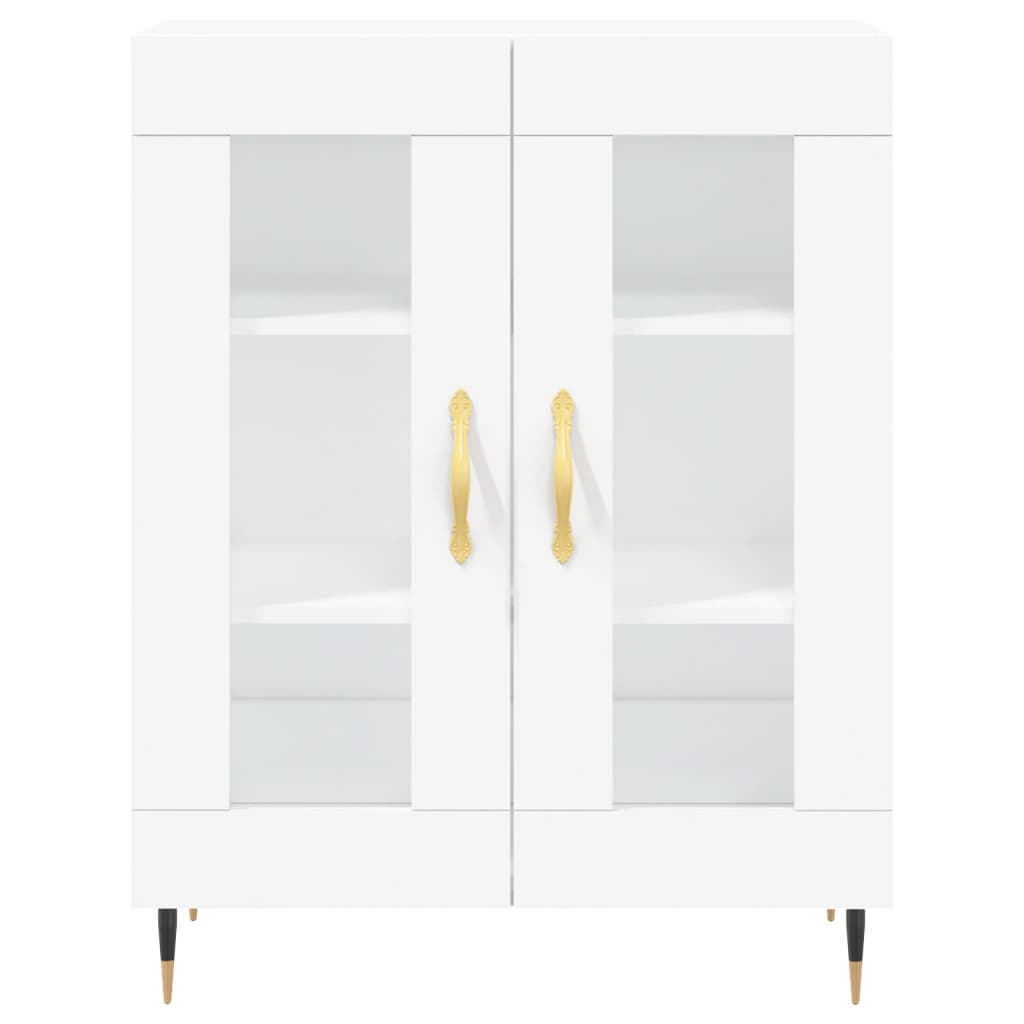Hoge kast 69,5x34x180 cm bewerkt hout wit