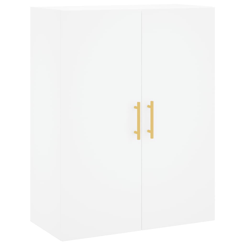 Hoge kast 69,5x34x180 cm bewerkt hout wit