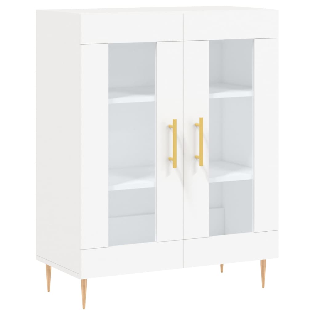 Hoge kast 69,5x34x180 cm bewerkt hout wit
