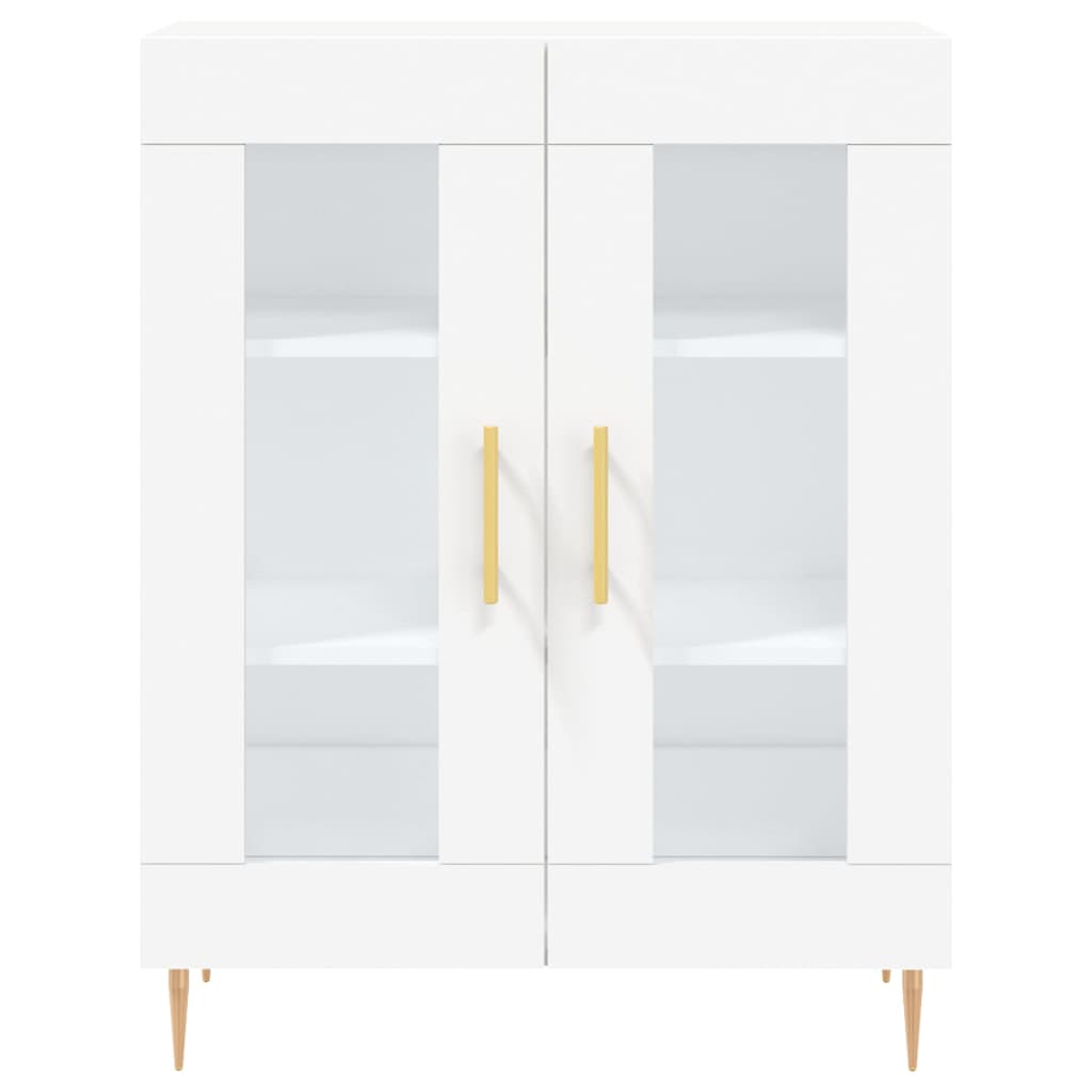 Hoge kast 69,5x34x180 cm bewerkt hout wit