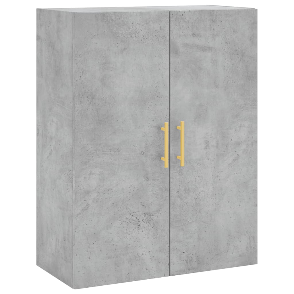 Hoge kast 69,5x34x180 cm bewerkt hout betongrijs