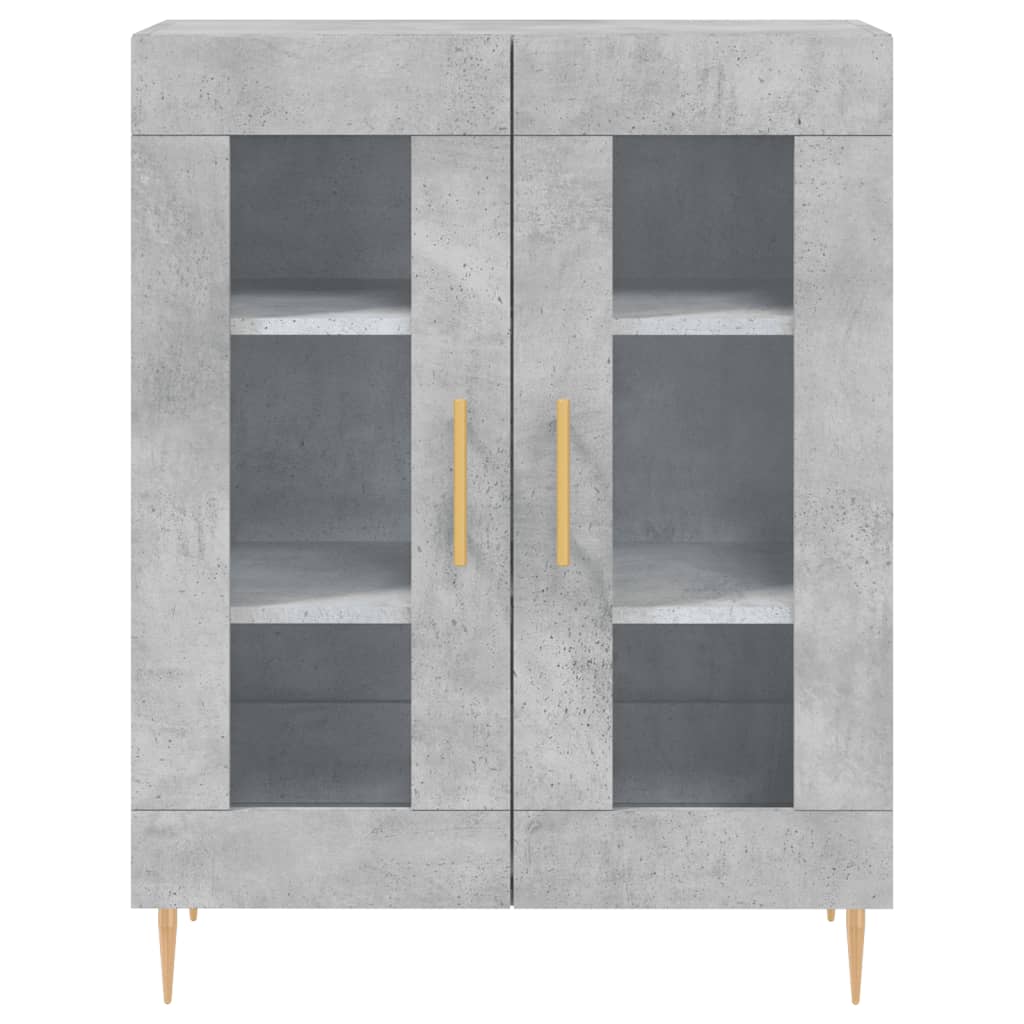 Hoge kast 69,5x34x180 cm bewerkt hout betongrijs