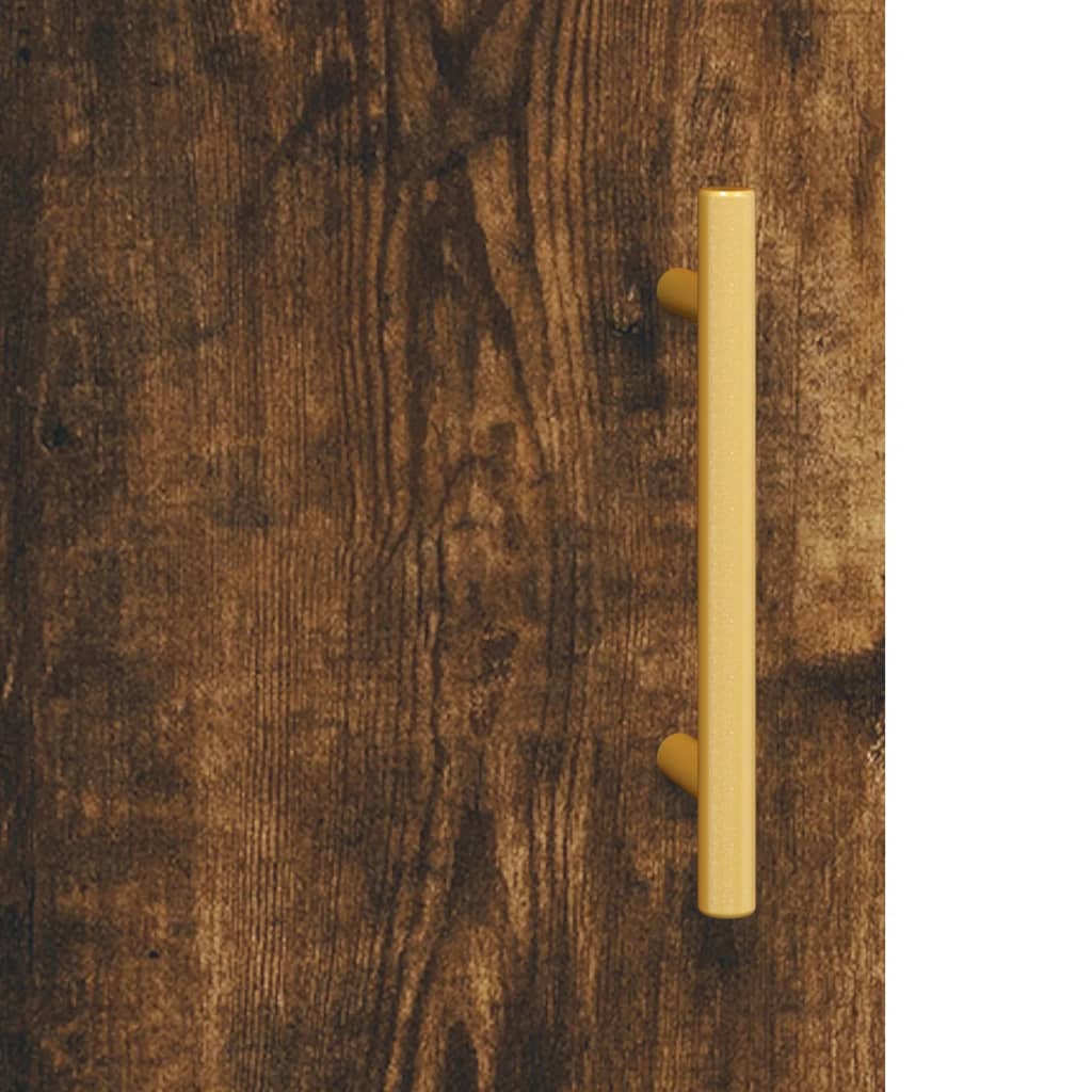 Hoge kast 69,5x34x180 cm bewerkt hout gerookt eikenkleurig
